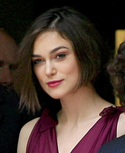 Keira Knightley's angled bob. Facebook Keira Knightley's angled bob. Facebook