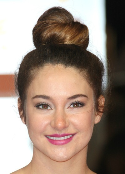 Shailene Woodley Ties Her Long Hair Back Into This Super High Chic Bun