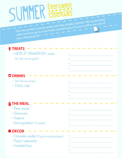 Summer party checklist