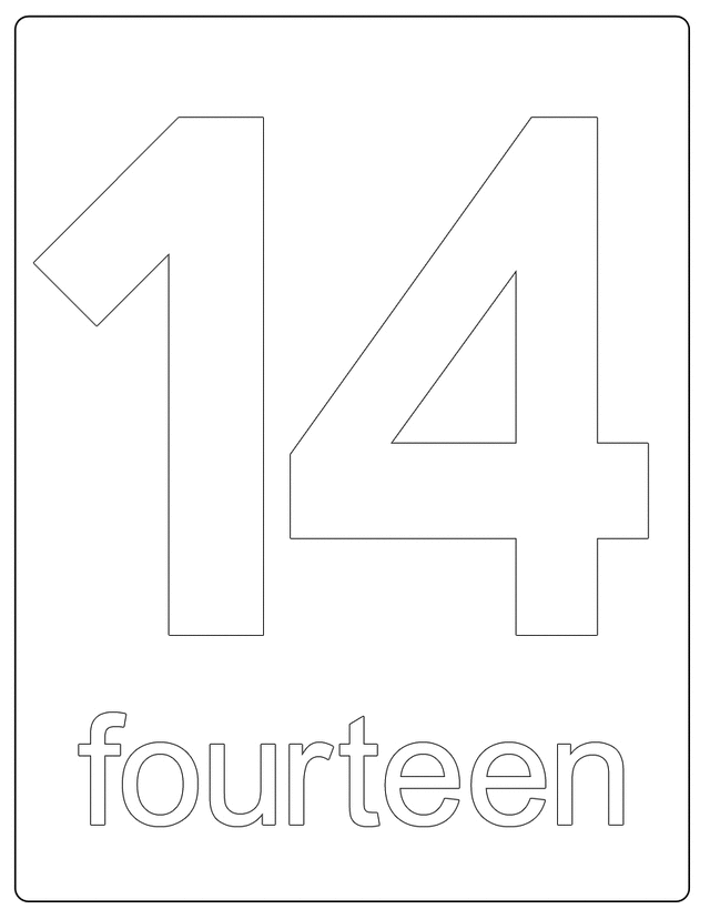 Printable Numbers Number 14