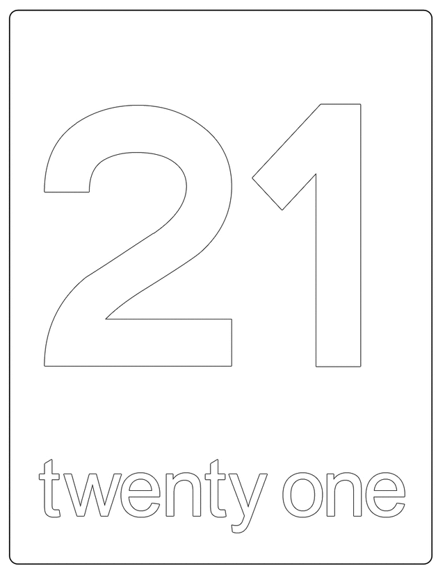 Printable numbers: Number 21