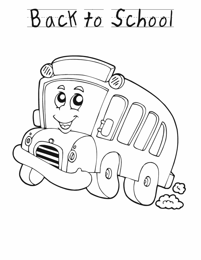 Back to school bus  Free Printable Coloring Pages