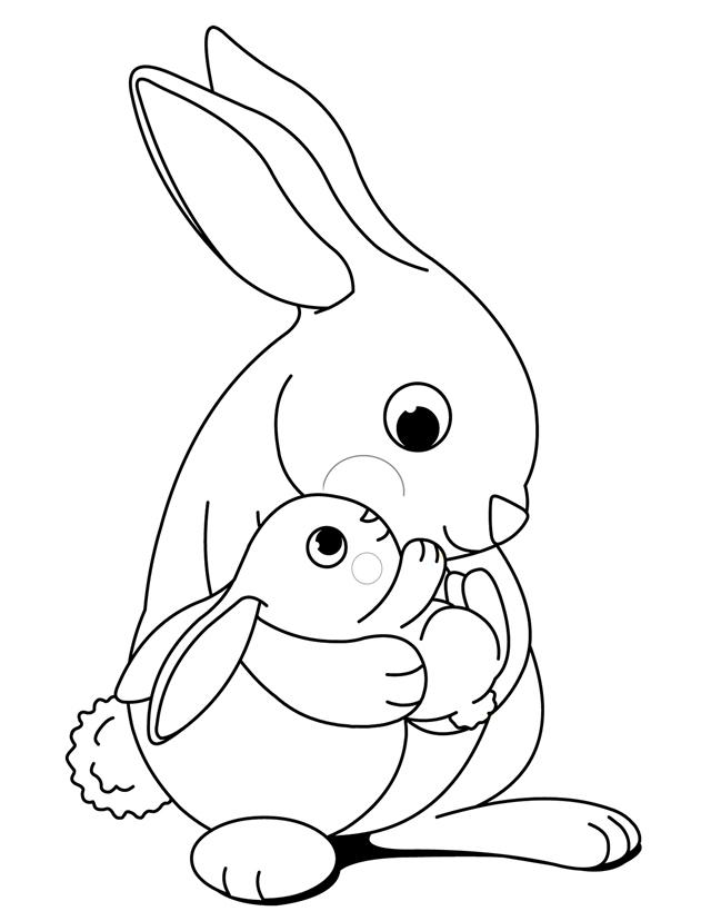 rabbit coloring pages for free - photo #24