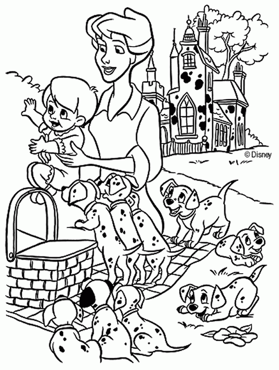 Character Coloring and Activity pages: Dalmatian puppies