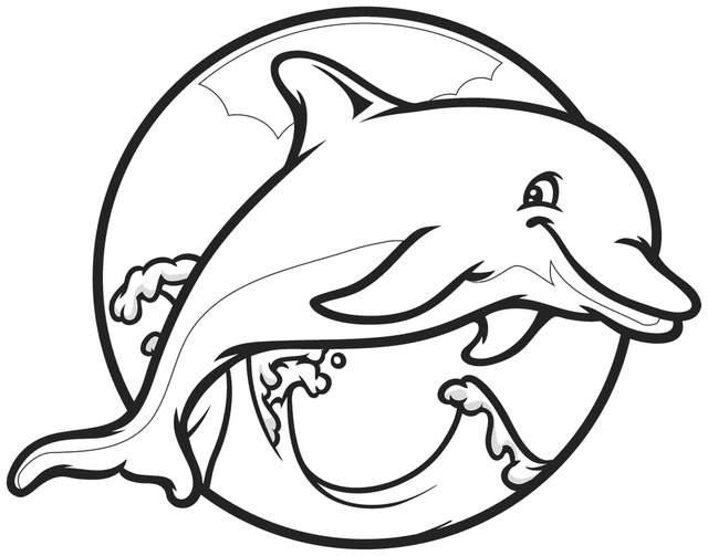 dolphin cartoon Colouring Pages