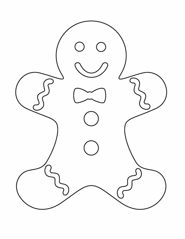 Christmas coloring and activity pages Gingerbread man