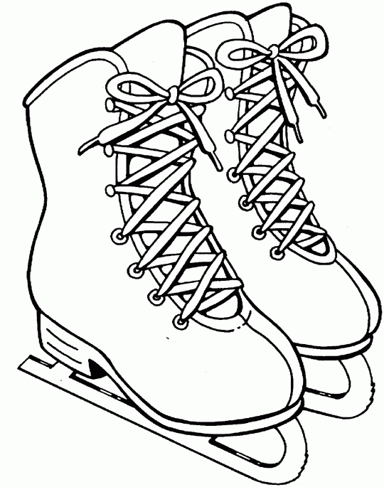 Ice skates Free Printable Coloring Pages