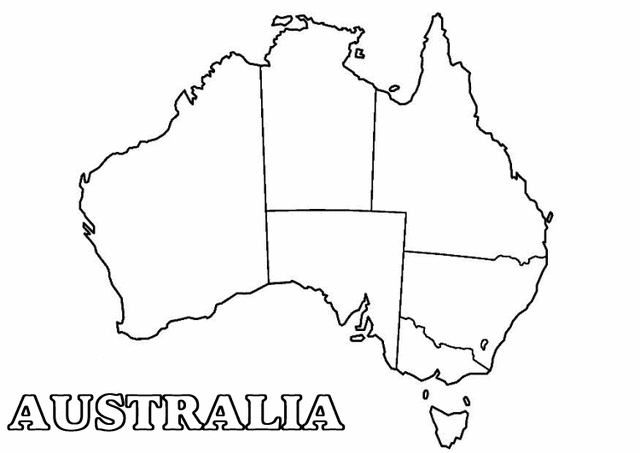 australia coloring map