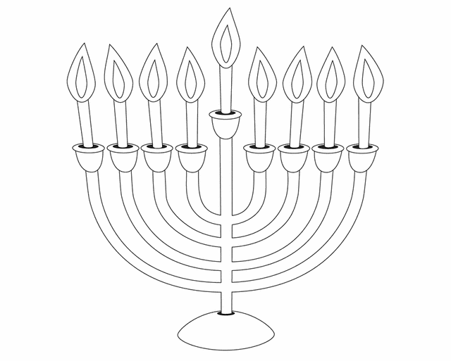 Menorah Free Printable Coloring Pages