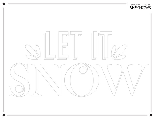 Let It Snow Wall Stencil White Free Printable Coloring Pages