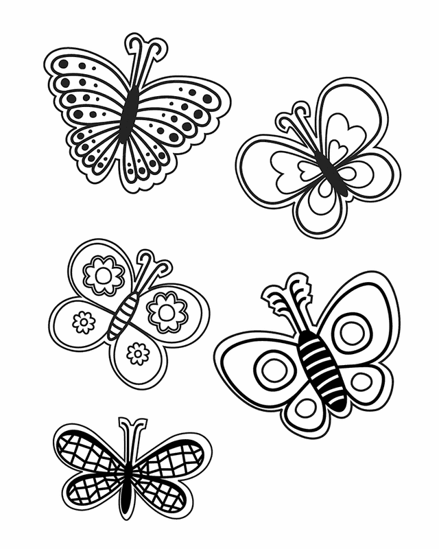 Spring Butterflies   Free Printable Coloring Pages