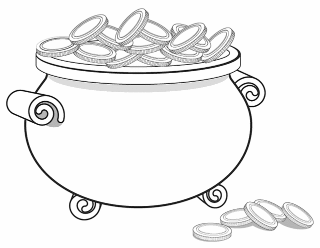 Pot of Gold Free Printable Coloring Pages