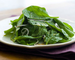 Baby Spinach Salad with Red Onions and Honey Mustard Dressing