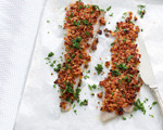 Baked Hake with Parmesan and Ciabatta Crust