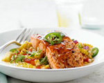 Barbecued Salmon with Corn Relish