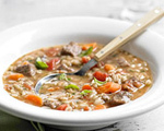 Basil, Beef, and Barley Soup