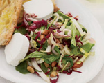 Bitter Greens with Toasted Almonds and Goat Cheese