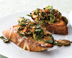Brussels Sprouts and Smoky Onions on Cheddar Toast