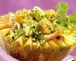 Chicken Salad with Cucumber and Melon