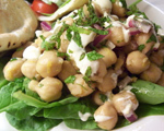 Chickpea Salad with Orange Yogurt Sauce