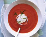 Chilled Tomato Soup with Tarragon Crème Fraiche
