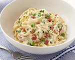 Creamy Fettuccine with Sweet Peas and Prosciutto