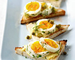 Deviled Egg and Herb Bruschetta