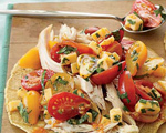 Fresh Herb and Tomato Salsa with Smoked Cheese