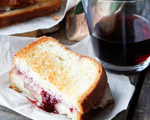 Grilled Ham and Cheese with Strawberry and Red Wine Jam