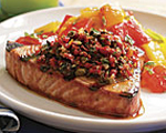 Image of Grilled Tuna With Butter And Basil Spread And Fresh Tomato Sauce, SheKnows