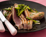 Grilled Tuna with Fresh Scallion Sauce