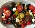 Heirloom Tomato and 3-Olive Salad