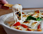 Hot Mozzarella, Tomato and Fresh Basil Dip