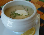 Leek Soup with Scallops    