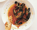 Mussels in Aromatic Saffron and White Wine Broth 