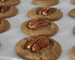 Pecan-Topped Gingersnap Cookies