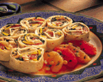 Orange jalapeno chicken party pinwheels