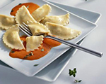 Ravioli with Sweet Red Bell Pepper Sauce