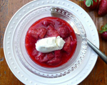 Rhubarb and Strawberry Compote with Fresh Mint