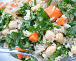 Rice and Garbanzo Bean Salad with Kale