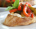 Roasted Pepper and Mozzarella Bruschetta