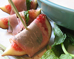 Roasted Stilton Cheese and Mint Stuffed in Prosciutto Wrapped Figs