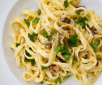 Rich and creamy fettuccine carbonara