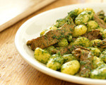 Stir-Fried Beef with Winter Pesto on Gnocchi