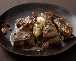 Strip Steak with Blue-Cheese Butter and Toasted Pecans