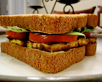 Tofu, Lettuce and Tomato Sandwich