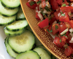 Tomato Salsa with Cucumber Chips