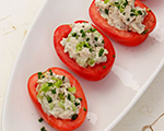 Two Minute Tomatoes Stuffed with Chicken Salad