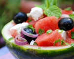 Watermelon Salad with Fresh Mint and Feta Cheese