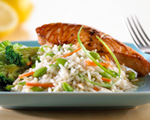 Teriyaki Salmon with Gingered Vegetable Rice